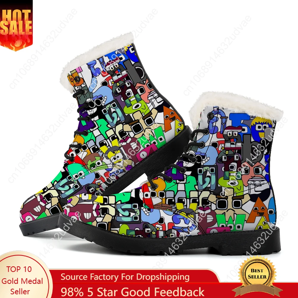 

Alphabet Lore Plush Boots Mens Womens Teenager Shoes Casual Boot Outdoor Light High Quality Print on Demand Customize Shoe
