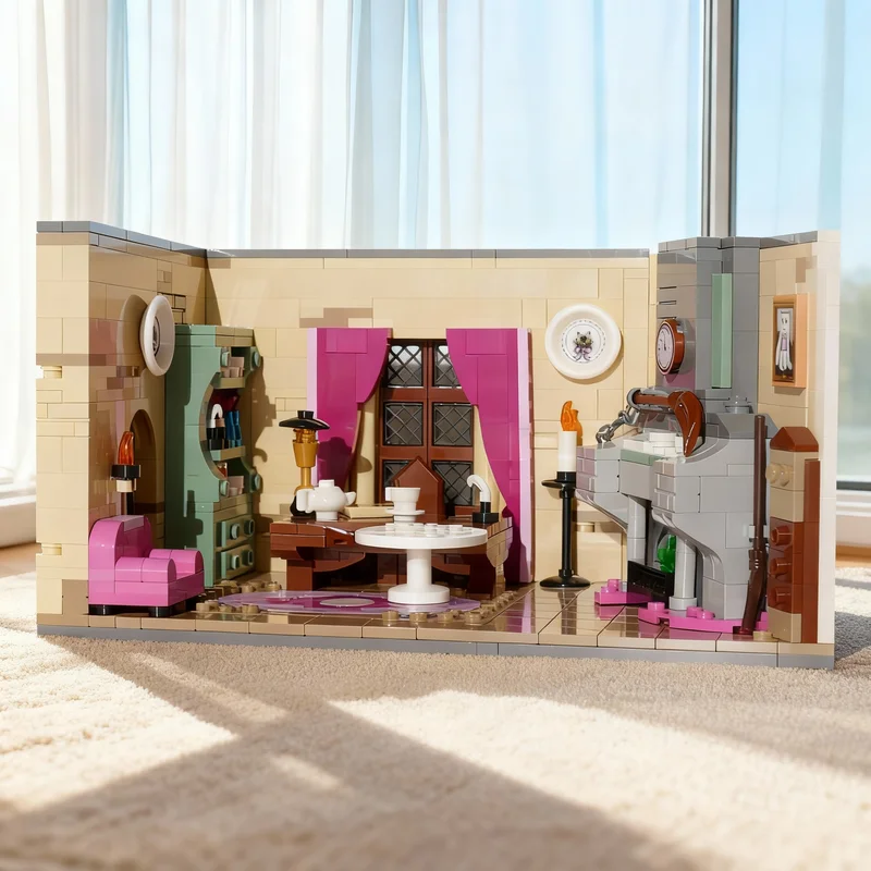 

714pcs MOC Harry Pink Magical Office The Wizard S Castle Model Toys Building Christmas Gift Blocks Architecture Creative Idea