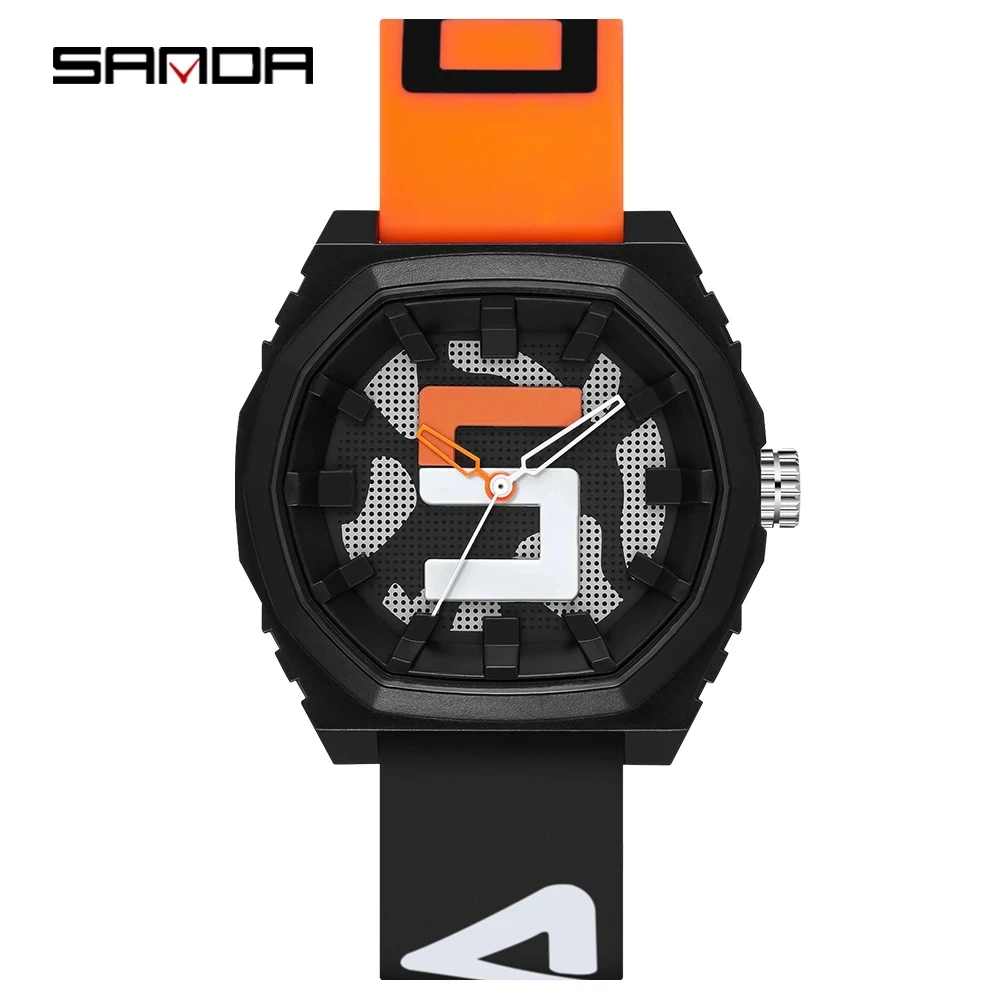 SANDA 2023 New Unisex Womens Mens Watches Top Brand Luxury Sports Silicone Waterproof Quartz Watch Men Relogio Masculino