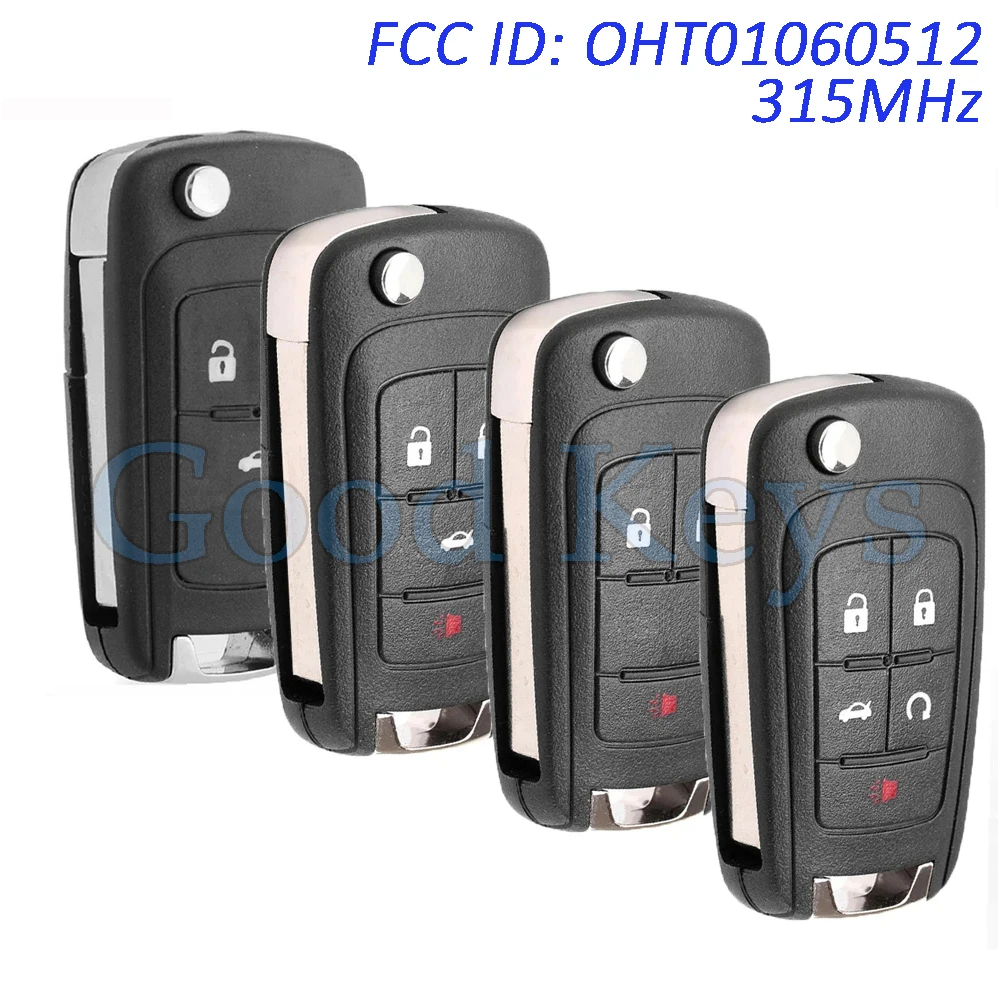 KEYECU OHT01060512 AVL-B01T1AC 315MHz Remote Key Fob for Chevrolet Aveo Cruze Camaro Equinox Sonic Trax for GMC for Buick