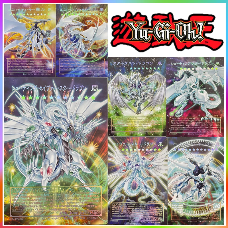 

Yu-Gi-Oh Diy Laser Embossed Cards Meteor Dragon Meteor Dragon Streaming Star Dragon Anime Card Toys Boy Christmas Birthday Gift