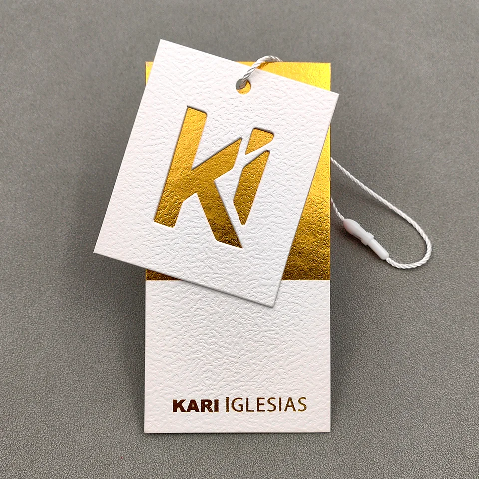 Custom Luxury Garment Hollow Out Swing Tags Clothes Label Brand Name Logo Plastic Hang Tag Paper Hangtags for Clothing