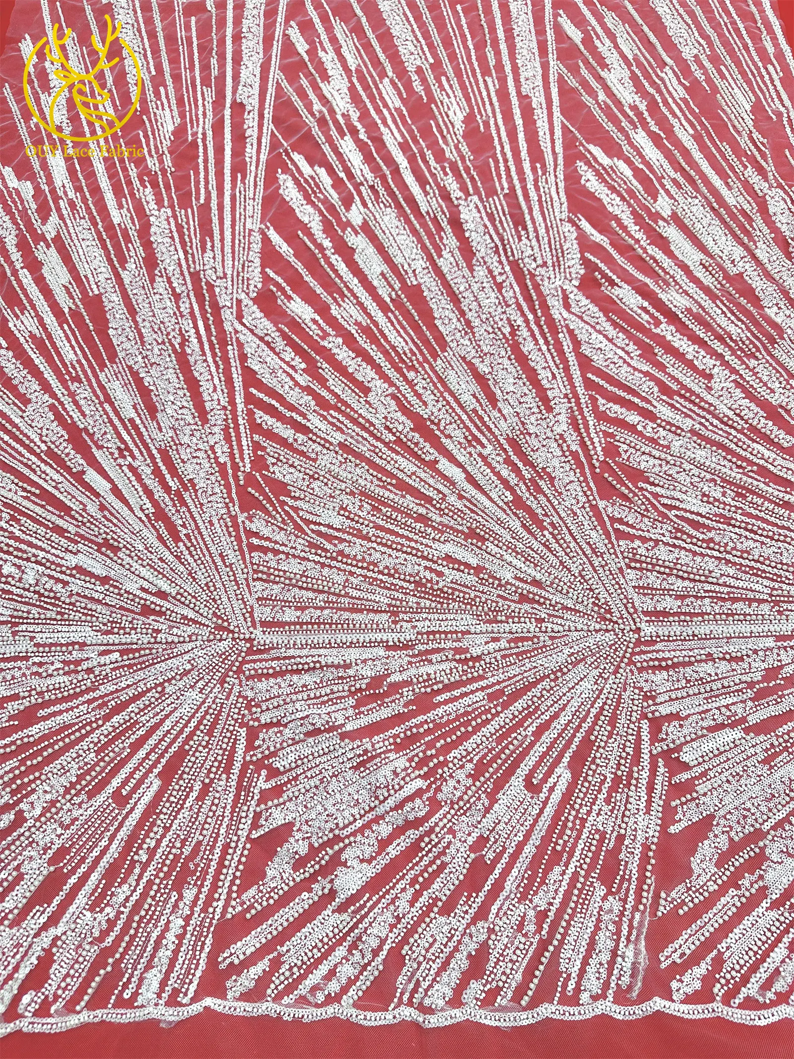 Afrikanischer Perlen-Spitzenstoff 2026 Heißer Verkauf Nigeria Französischer Tüll-Pailletten-Spitzenstoff für Party-Abendkleid-Nähmaterial 5 Yards – Detail 19