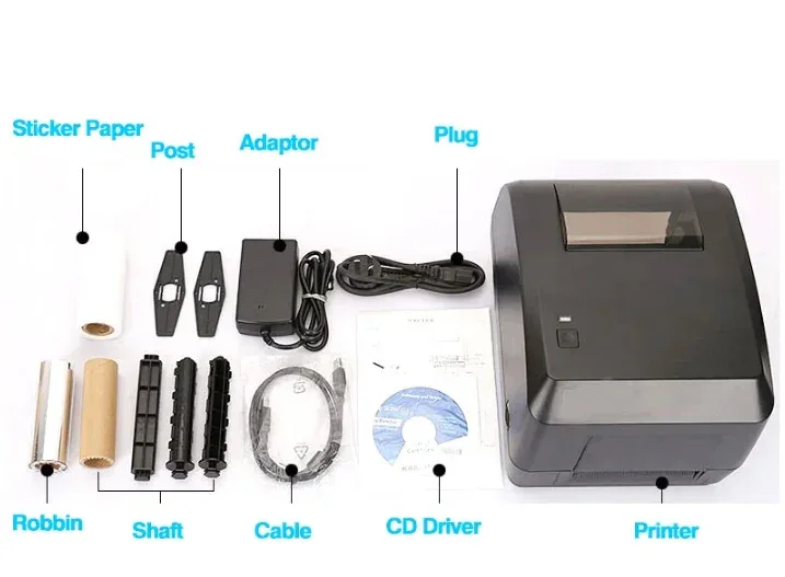 Imagem -06 - Xprinter Impressora de Transferência Térmica Xp-h500be Papel de Prata Etiqueta Lavando Roupas Preço de Jóias Adesivos