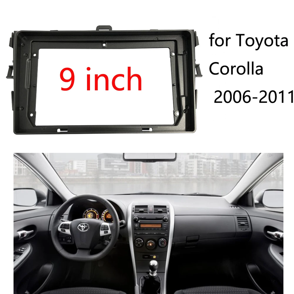 BYNCG 2 Din Auto Radio Frame for Toyota Corolla 2006 2007 2008 2009 2010 2011 2012 Refit 9 Inch Big Screen Car Multimedia Player