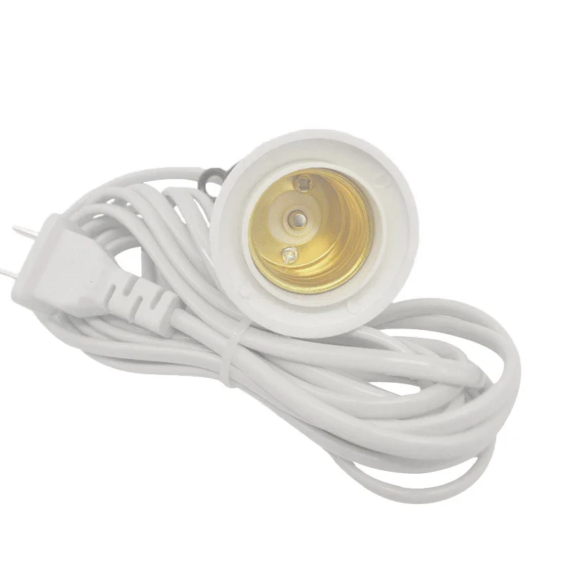 E27 Lamp Bases With Power Cord Independent Push Button Switch US Plug E27 Screw Interface Lamp Holder