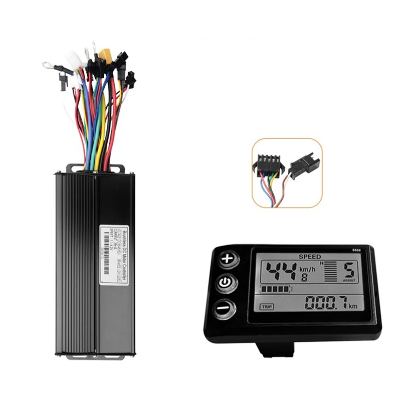

For Electric Mountain Bike Scooter Modification Brushless Motor Controller+ S866 LCD Kit SM5+ 2PIN 36V 48V 52V 35A 1500W