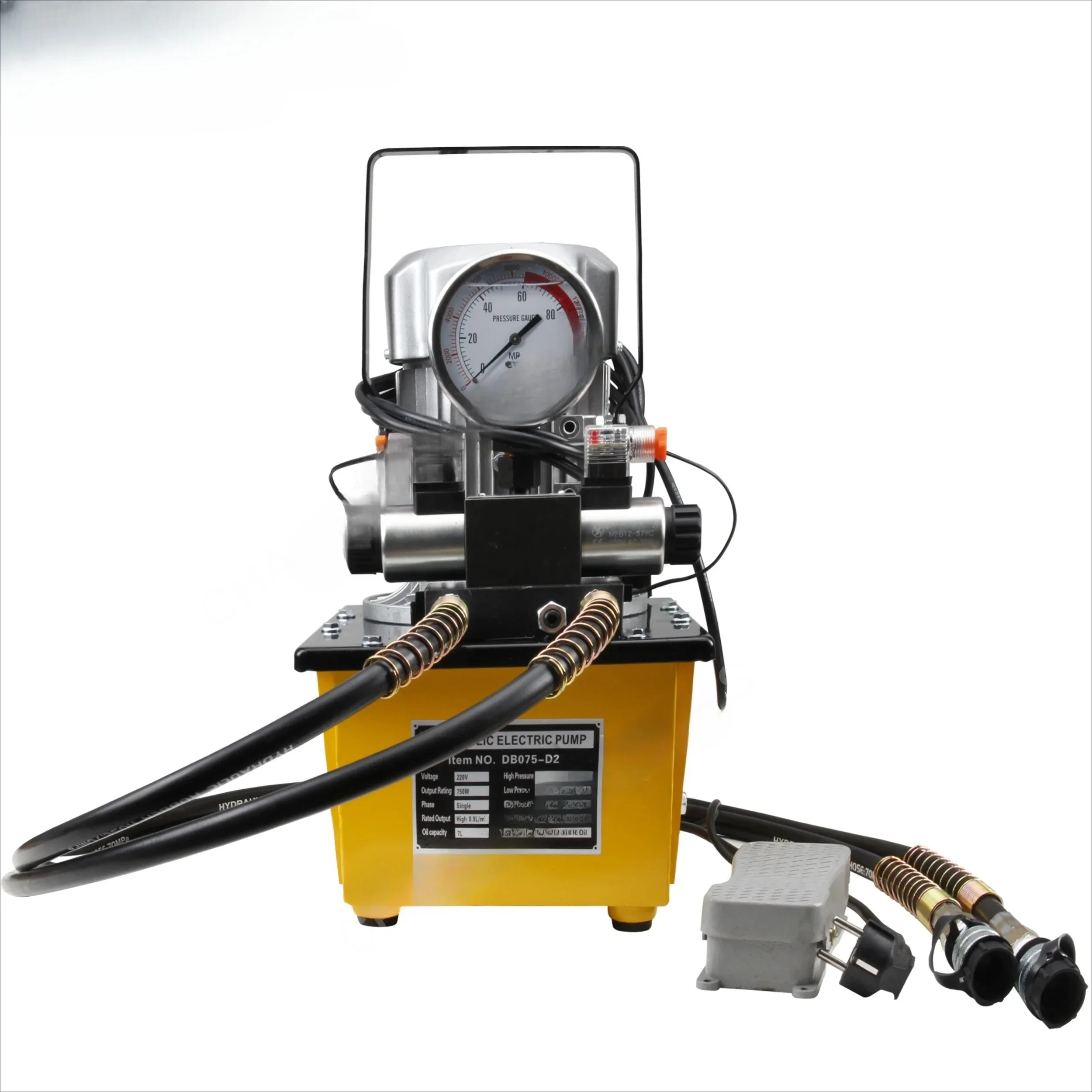 DB075-D2 Electric Hydraulic Oil Pump 700bar Double-Action Pedal Switch Control Piston Pump Structure For Automotive Industry OEM