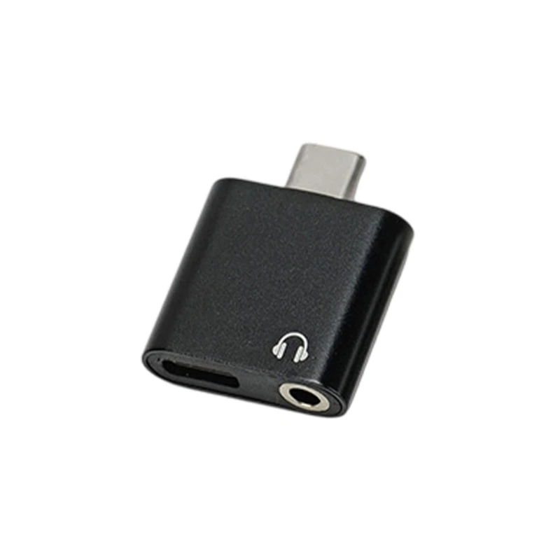 

Small USB Type C to 3.5mm Charging Adapter Double Function Aluminum Alloy Texture for Music Streaming Devices 634A
