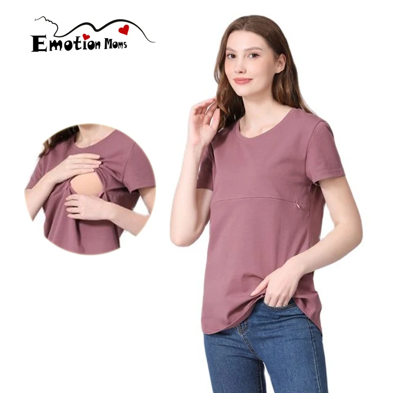 Summer Fashion Postpartum Breastfeeding Casual Soft T-shirt High-quality Maternity Tee And Blouse Pregnant Clothes Top Plus Size