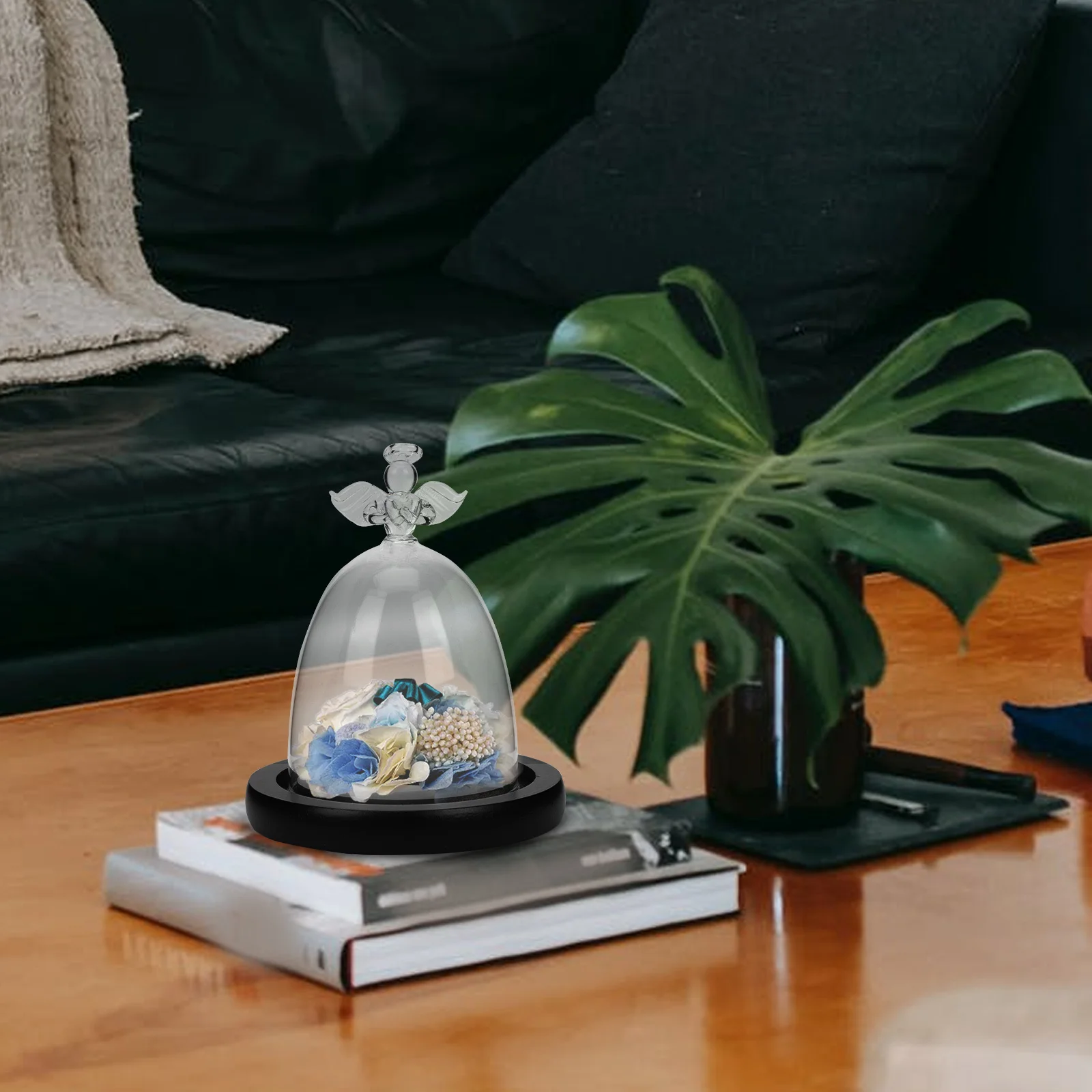 Lovely Generous Glass Landscape Cover Multi Purpose Decorative Dome for Eternal Flowers and More Home Decor Glass Display Dome