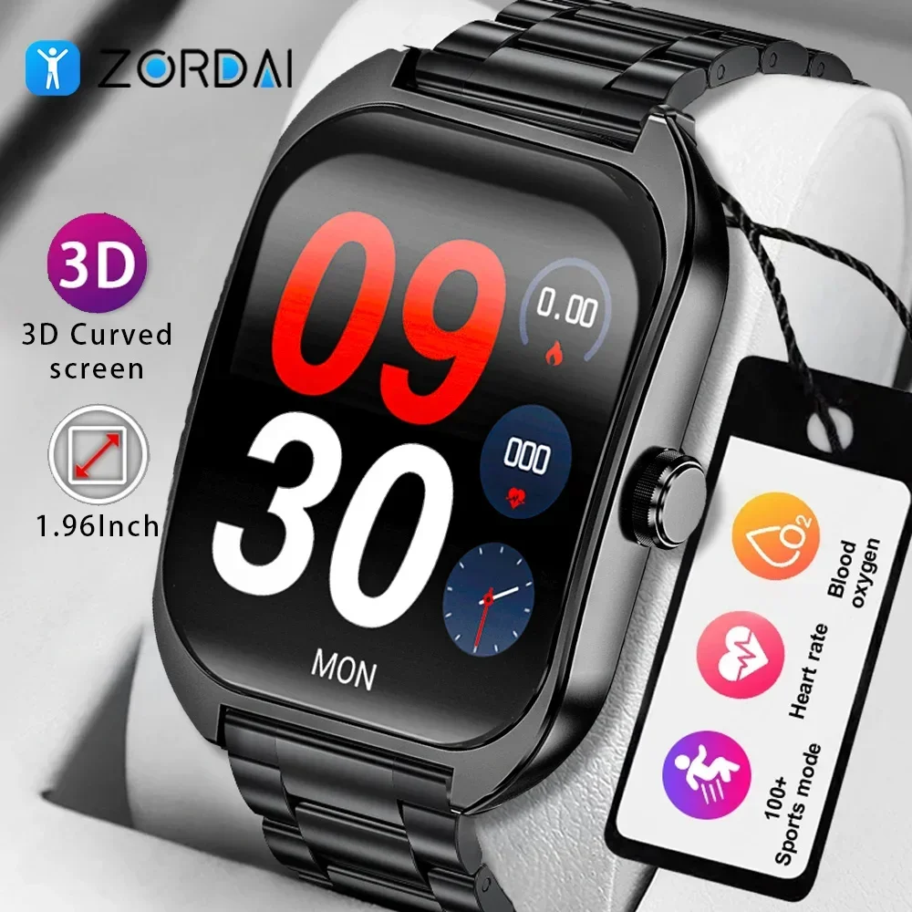 

Zordai OD7 Smartwatch 1.96" 3D Curved Screen Bluetooth Call Sports Watch For Men Women Wrist Watches IP68 Waterproof Smart Watch