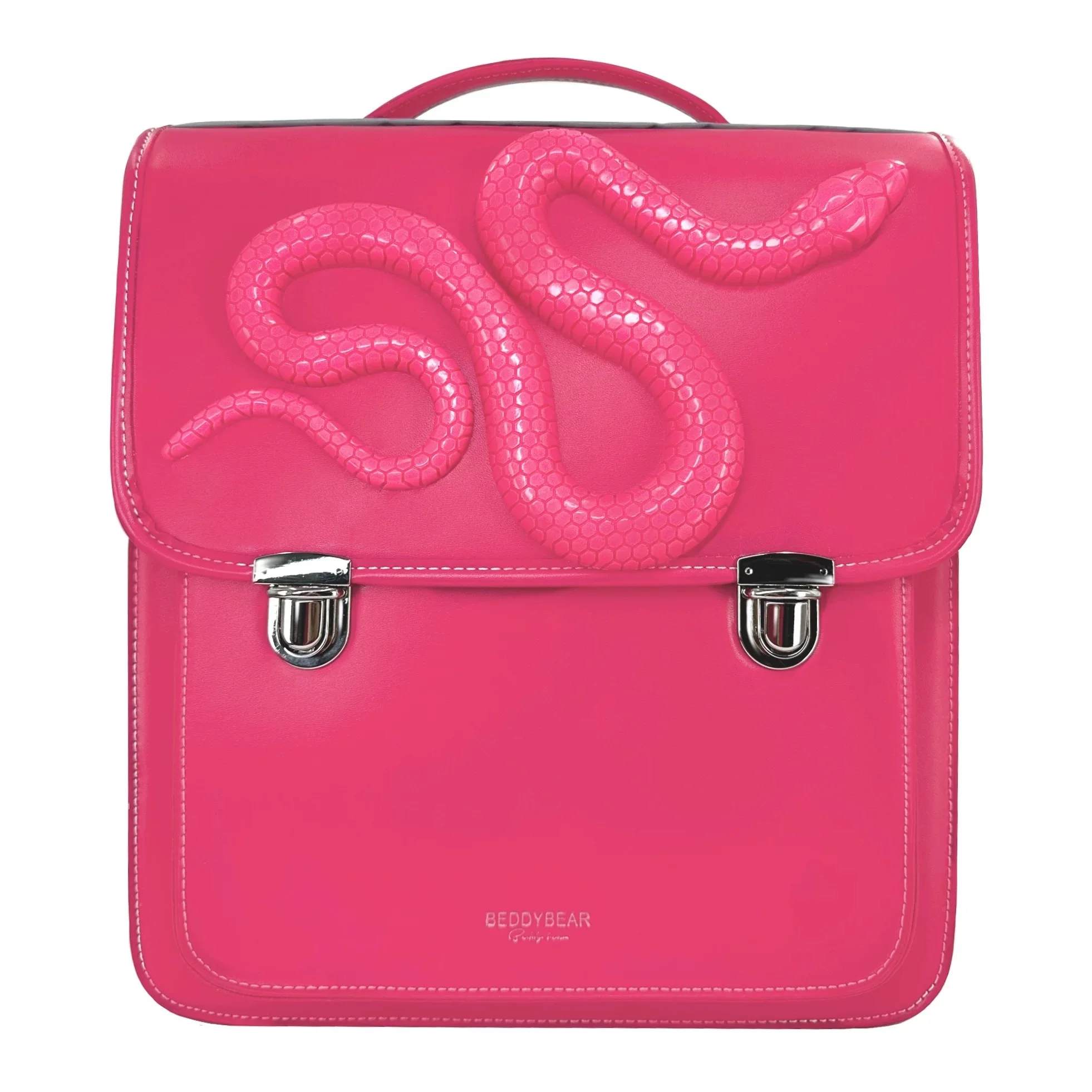 Custom-designed, original, niche snake-shaped backpack; large-capacity laptop bag.
