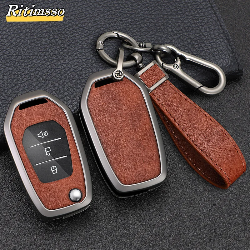 Alloy Car Key Case Cover for SAIC MAXUS T60 Smart Remote Keyless Auto Protect Shell Fob Skin Holder Accessories Car-styling