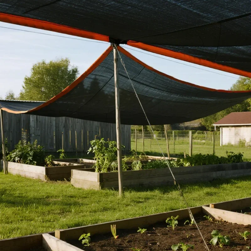 12PIN Schwarzes Sonnenschutznetz 70-80% Verdunkelungsgrad Pflanzen-Gewächshaus-Abdeckung Sichtschutz-Garten-Netz Outdoor Anti-UV-Sonnenschutz – Detail 7