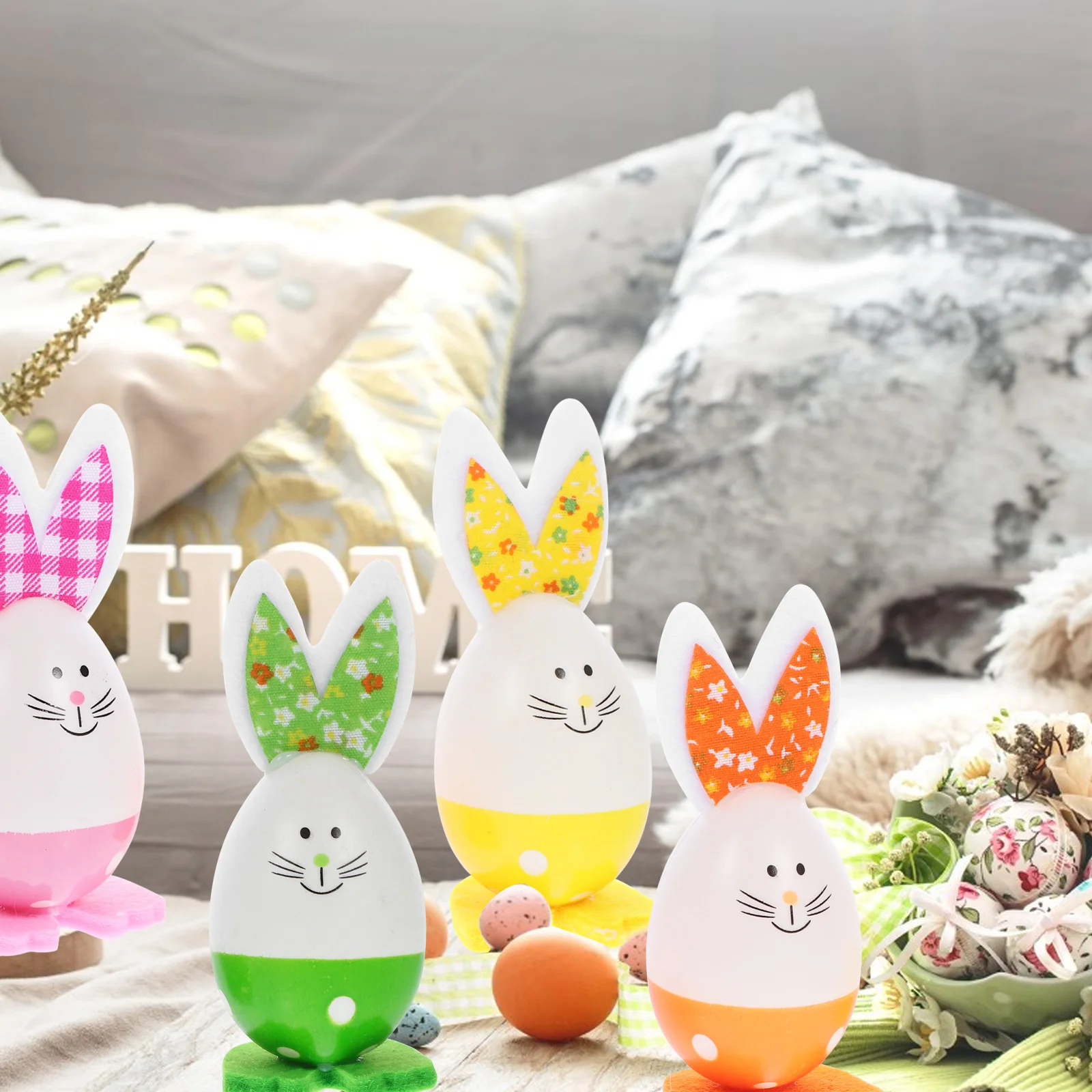 

6Pcs Bunny Easter Egg Decorations Compact Reusable Easter Basket Fillers Party Favors Desktop Decor Egg Ornaments