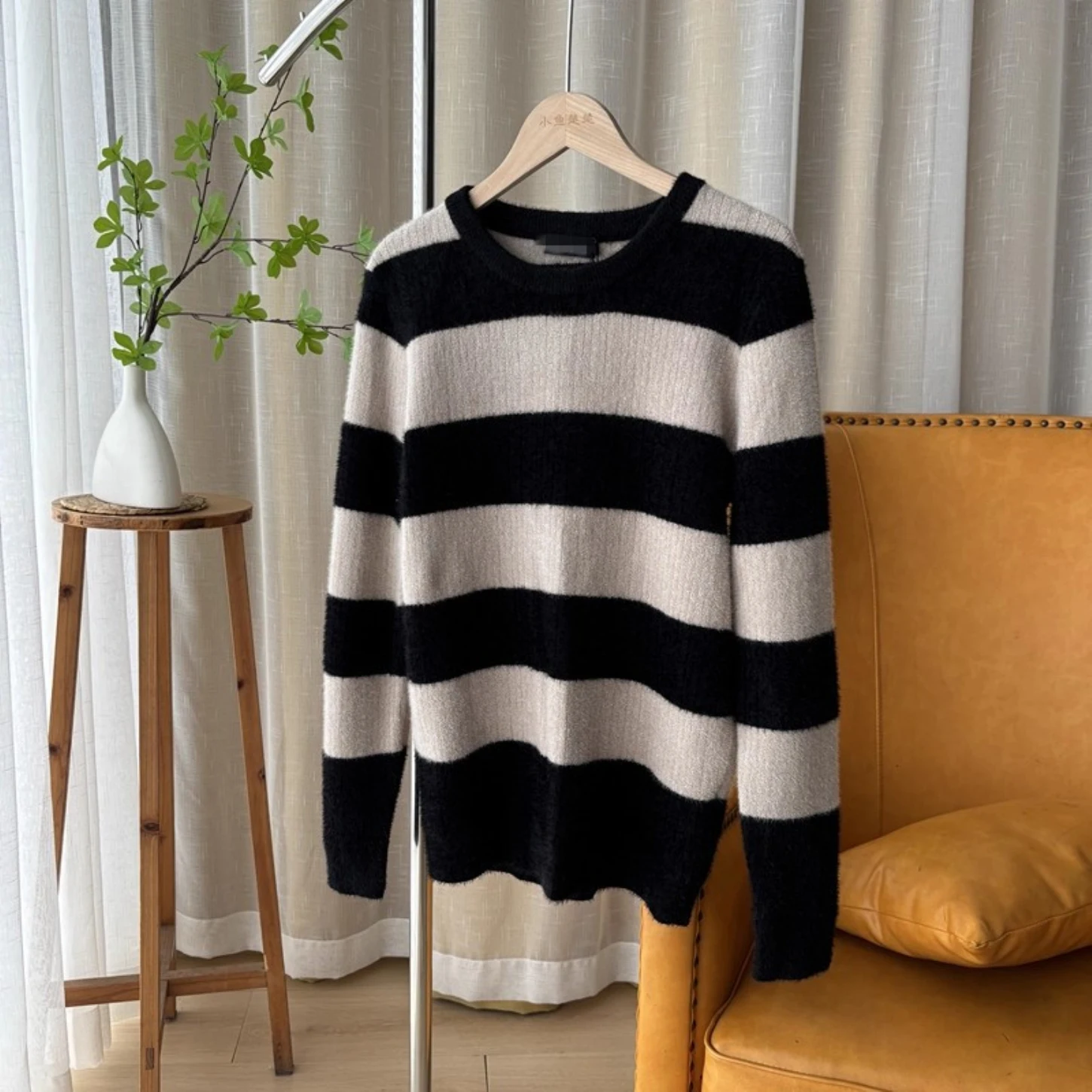 

Свободный круглый свитер Ne, осень-зима, новый полосатый универсальный удобный трикотаж, повседневный деловой женский топ