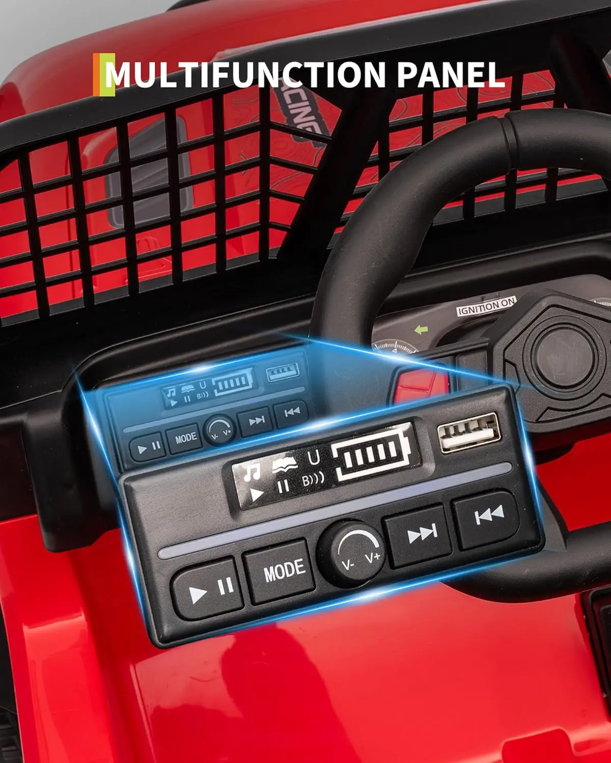 12V Kids Ride On Truck Car w/Parent Remote Control, 3 Speeds, Emergency Braking, LED Lights, Music & Horn Kids Electric Vehicles