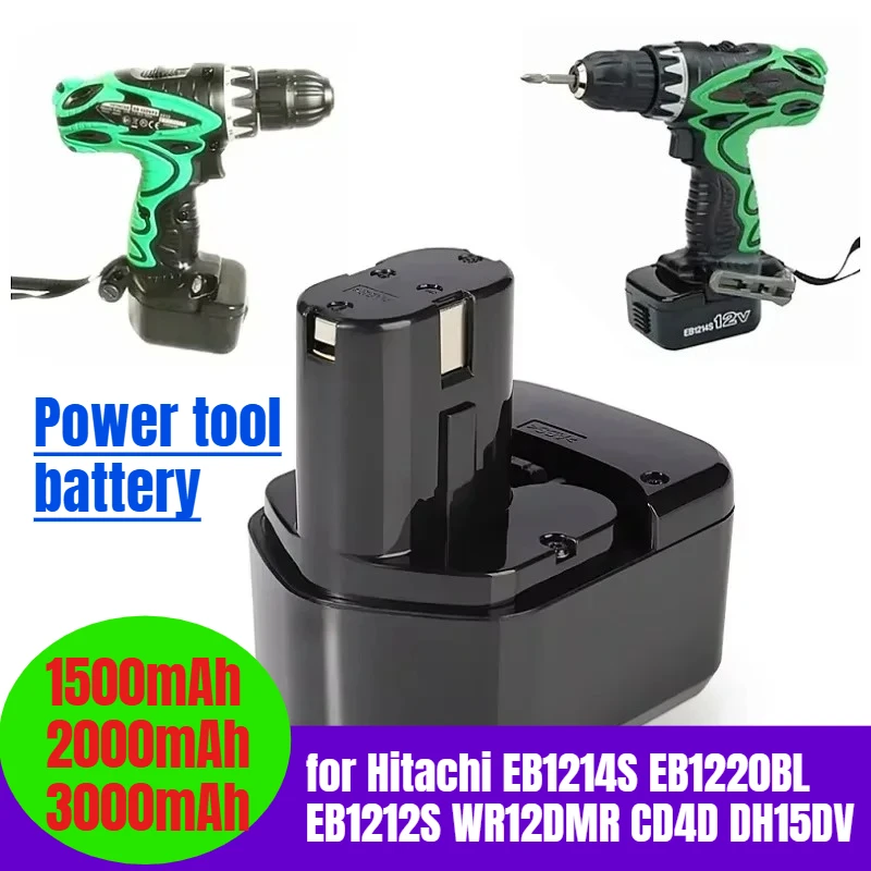 

New 12V 3000mAh Rechargeble Battery for Hitachi EB1214S EB1220BL EB1212S WR12DMR CD4D DH15DV C5D DS 12DVF3 Power Tool Battery