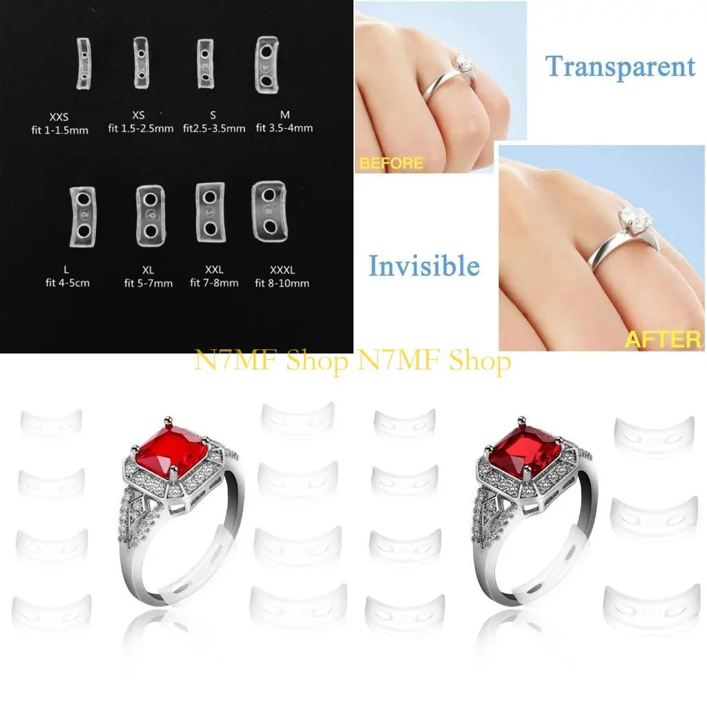 N7MF 8x Invisible Ring Inside Sticking for Preventing Ring from Loosening and Slipping Off Adjuster Pad for Men Women