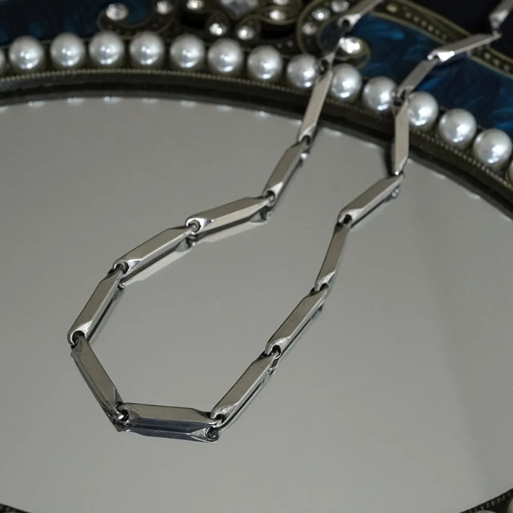 Rhombic Titanium Steel Men's High-end Trendy Chain Personalized Accessory Collar Chain Trendy Brand Versatile Jewelry