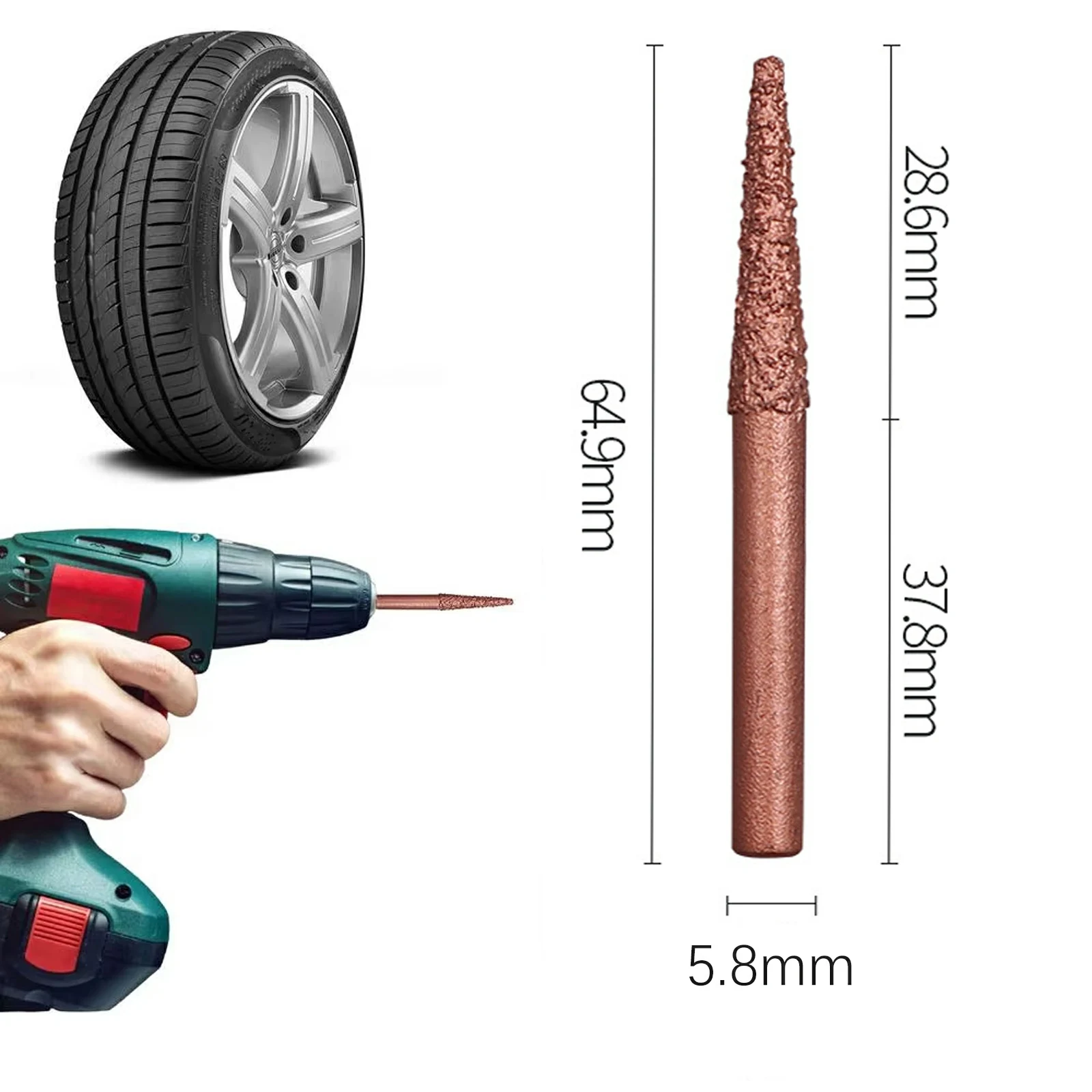 رأس مطحنة مدبب احترافي لإصلاح الإطارات، عجلة طحن من سبائك الصلب والفولاذ التنغستن، أداة إصلاح رقعة الإطارات العالمية
