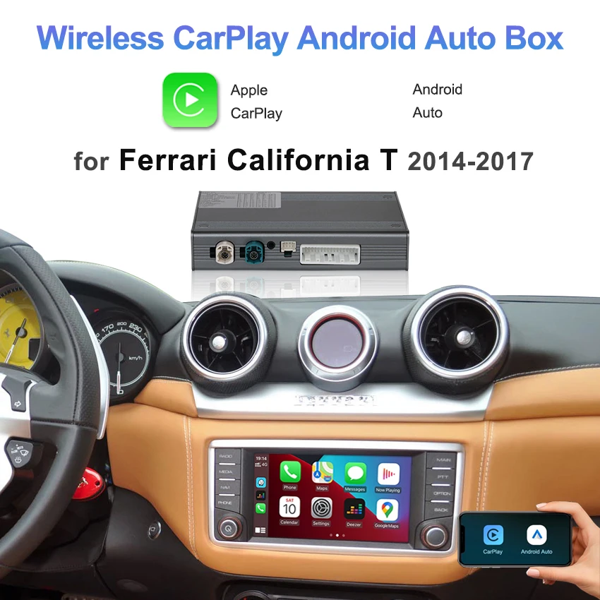 

Wireless CarPlay Android Auto Kit for Ferrari California T 2014-2017 with Navigation Radio Car DVD Player Mirror Link Airplay