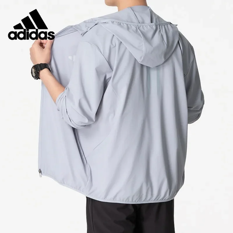 adidas Mesh Lined Woven Windbreaker Spring Breathable Gym Workout Ventilated OuterwearKU8498 1PCS