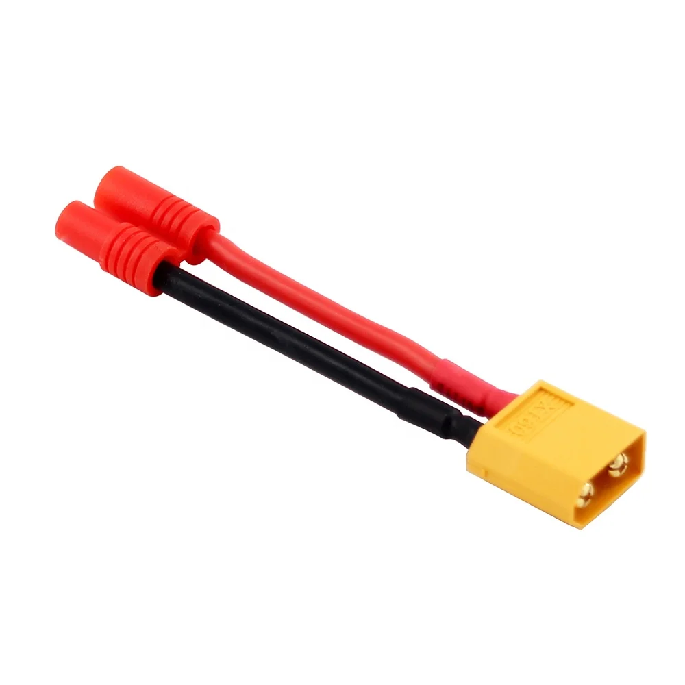 10 peças amass xt60 hxt 3.5mm conector cabo adaptador de tomada de bateria 14awg 100mm fio de silicone para bateria rc lipo macho xt60 peças rc