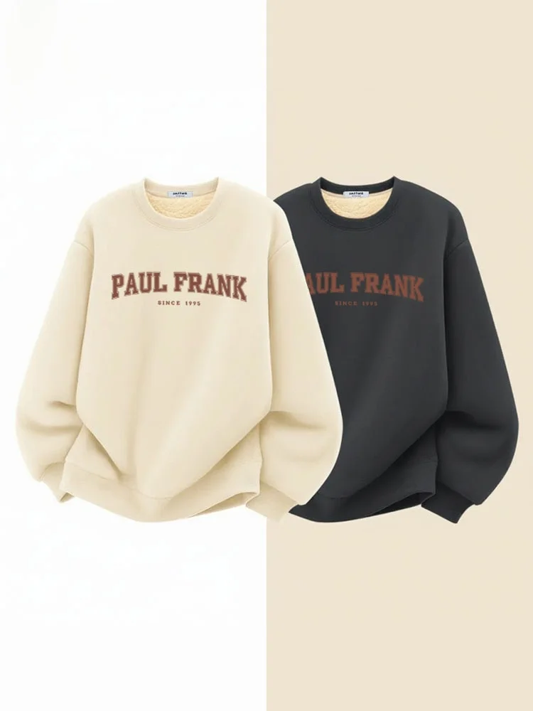 

Men's Thiened round Ne Sweatirt Winter Casual Lamb Velvet Warm Top Faionable Printed Long Sve Crew Ne...