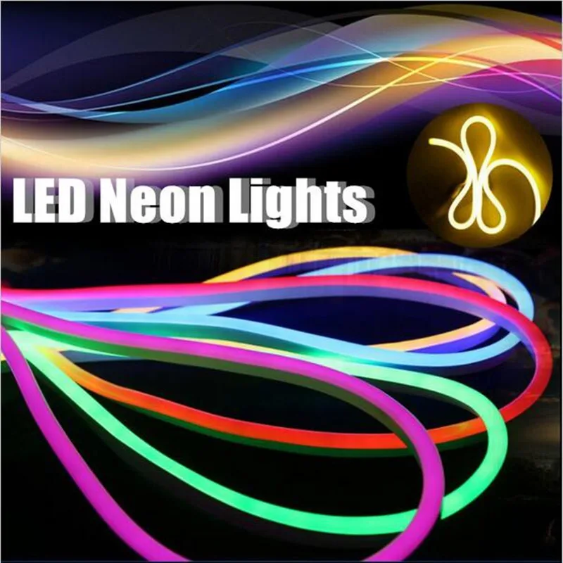 1-10m Outdoor&Indoor LED Lighting Flex LED Neon Light SMD 2835 120leds/M LED Strip rope Light Waterproof IP68 DC12V with adapter