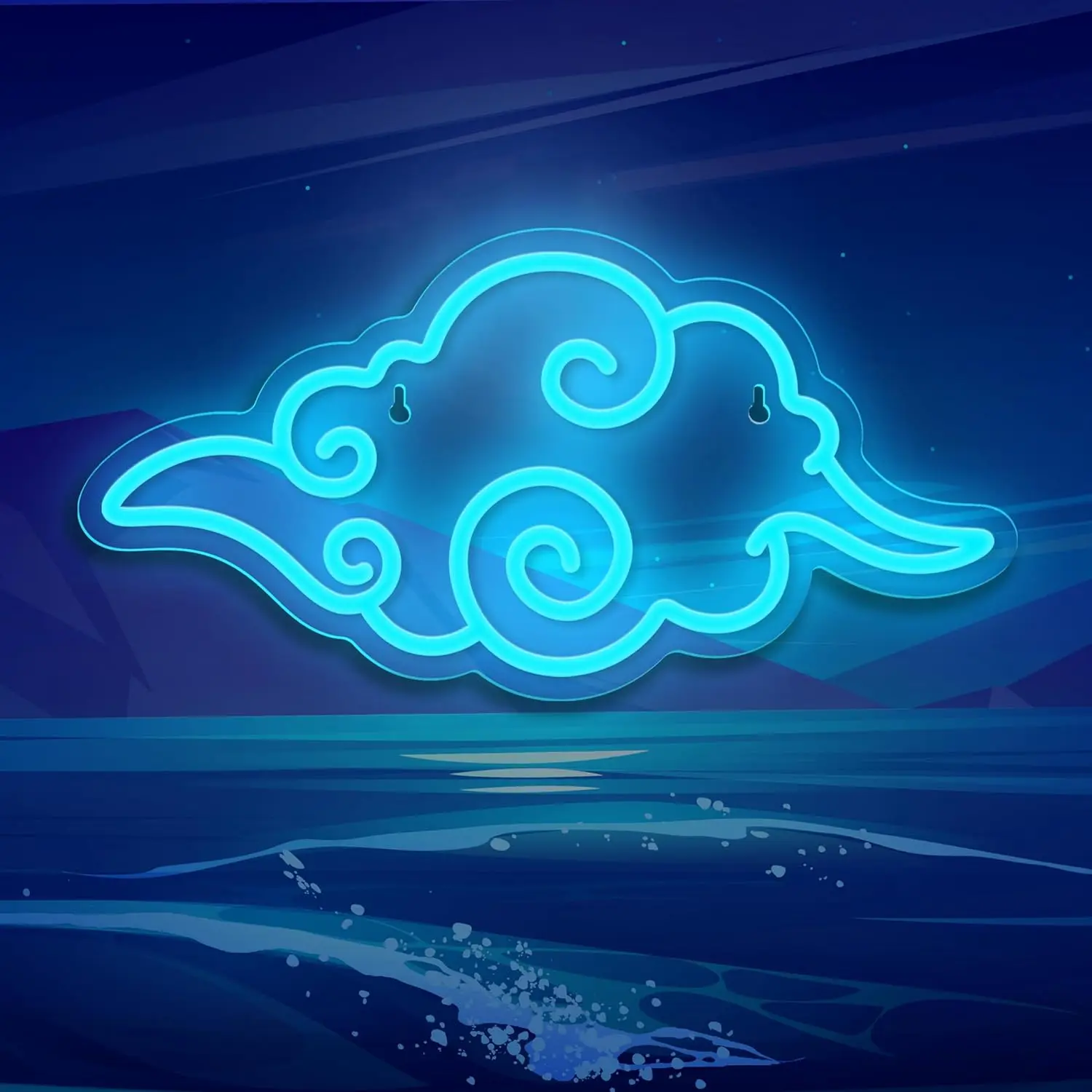 1 piece of anime blue cloud neon sign light, game room use neon light, USB switch power supply, wall decoration use, cool sign