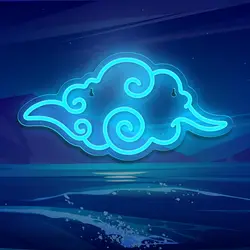 1 piece of anime blue cloud neon sign light, game room use neon light, USB switch power supply, wall decoration use, cool sign