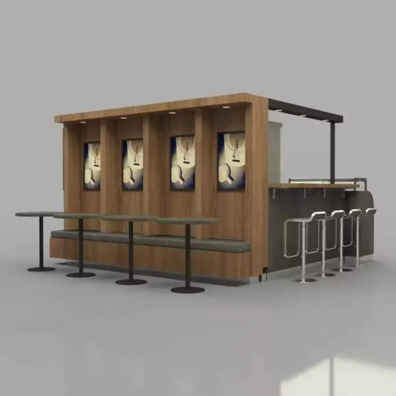 Hot Sale Custom Modern Retail Display Cabinet and Showcase Counter | Custom Mall Kiosk for Jewelry, Cosmetics, Food & Snacks