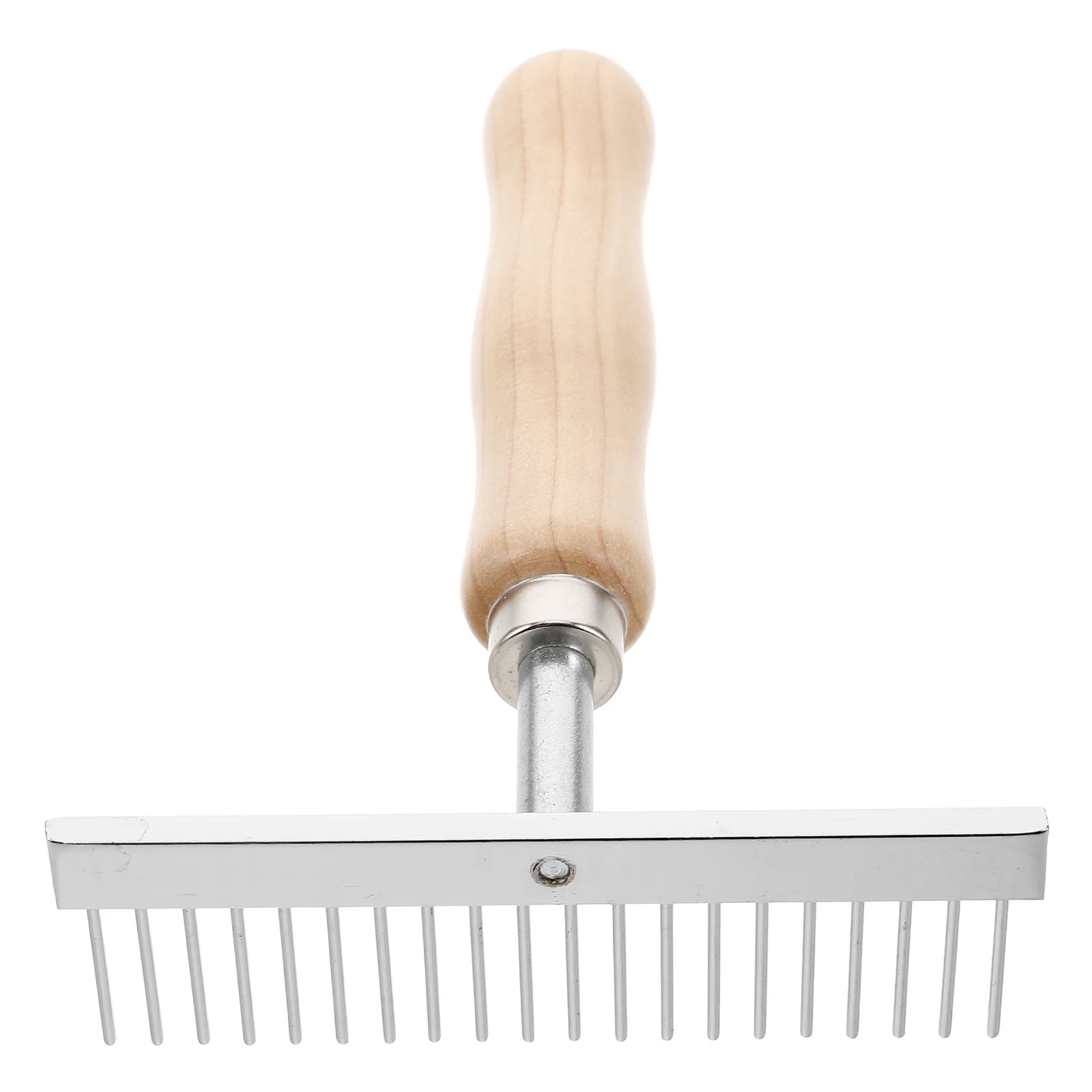 

Dematting Brush Rake Comb Horse Grooming Tool Stainless Steel Metal Dog Rake Wooden Handle Efficient Undercoat Remover