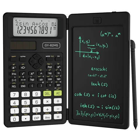 2-In-1 Foldable Scientific Calculator & 6 inch Writing Tablet 82MS 240 Function LCD Display For College Office Student Teacher