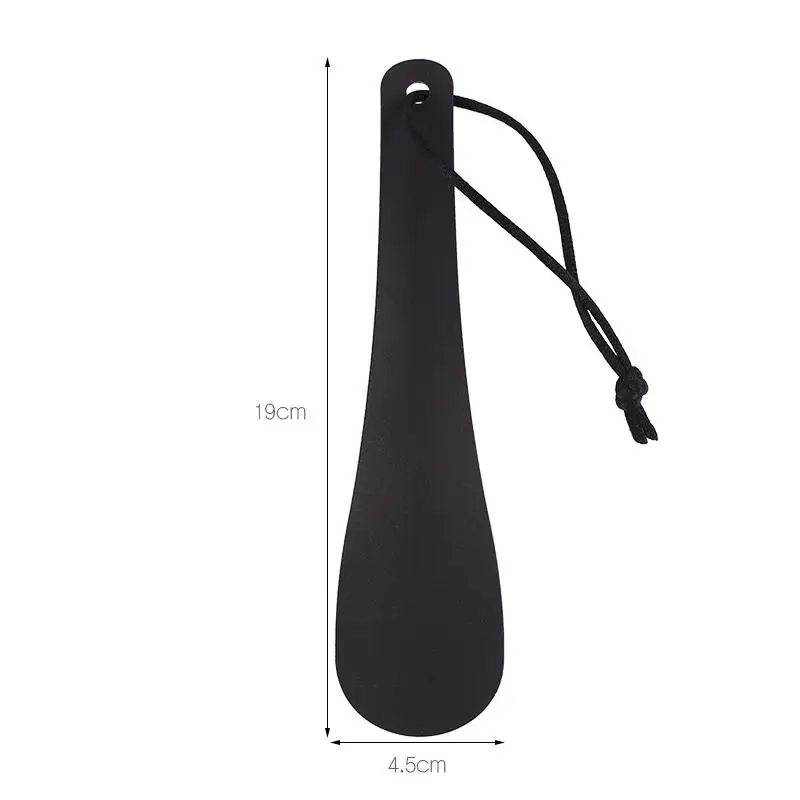 1pc Portable Shoehorn Professional Black Creativity Spoon Shape Stainless Steel Shoes Horn Shoe Lifter Shoe Accessories