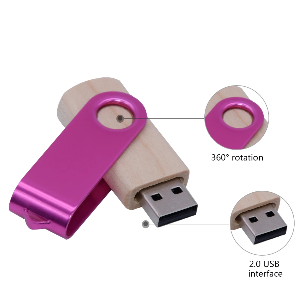 Флеш-накопитель Usb 2,0 деревянный с логотипом на заказ, 4/8/16/32/64 ГБ, 50 шт./партия