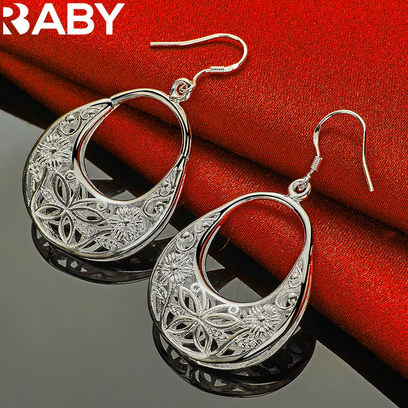 

URBABY 925 Sterling Silver Earring Hollow Butterfly U Earrings For Women Wedding Engagement Party Fashion Jewelry Gift