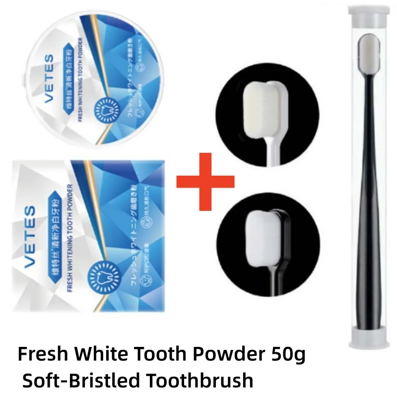 Tooth Whitening Powder Fresh Tooth Powder Use With Toothbrush Tongue Scraper Polishing Powder Teeth Bleaching Powder