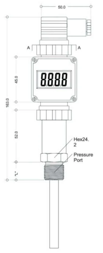 Small Digital Display Temperature Sensor 4-20mA /0-10V/RS-485 Output(SBW-1)