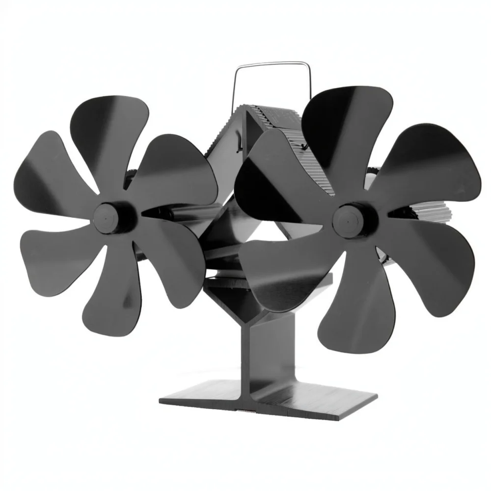 Double Head Fireplace Fan Thermal Energy Stove Fan Eco Friendly Distribution For Wood Burning Pellet Stoves Indoor Heater