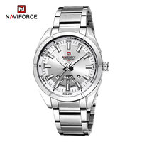 NAVIFORCE Brand Silver Men Watch Fashion Luxury Quartz Military Sport Waterproof Male Date Week Display Clock Relogio Masculino