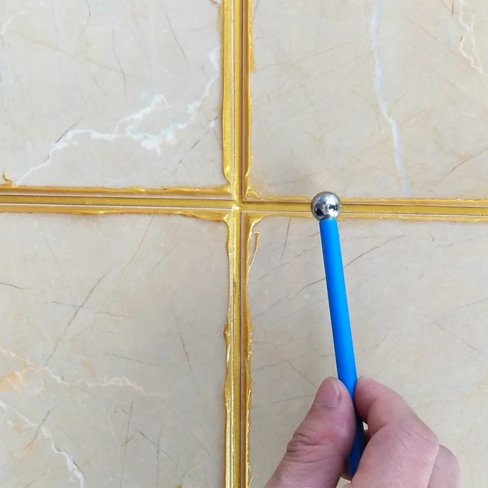 Rolo de textura de azulejo, ferramenta de rolo de pintura para reparo de junta de parede 4 tamanhos, bola de rejunte de azulejo de aço inoxidável, bola de prensagem de costura de piso