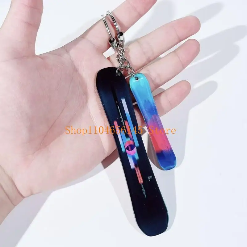 سلسلة مفاتيح صغيرة على الجليد 5asd خفيفة الوزن من الأكريليك حلقة مفاتيح منظم ملحقات لحقائب الظهر للطلاب المتحمسين للتزلج