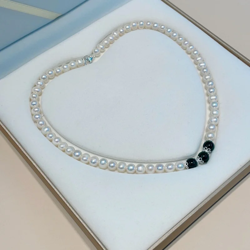 

Natural Freshwater Real Pearl Necklace Agate