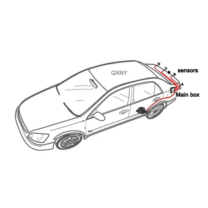 4‑Parking‑Sensors Kit, Car Reverse Backup Radar Parktronic System, Rear Buzzer Sound Alarm Detector, No Display Monitor