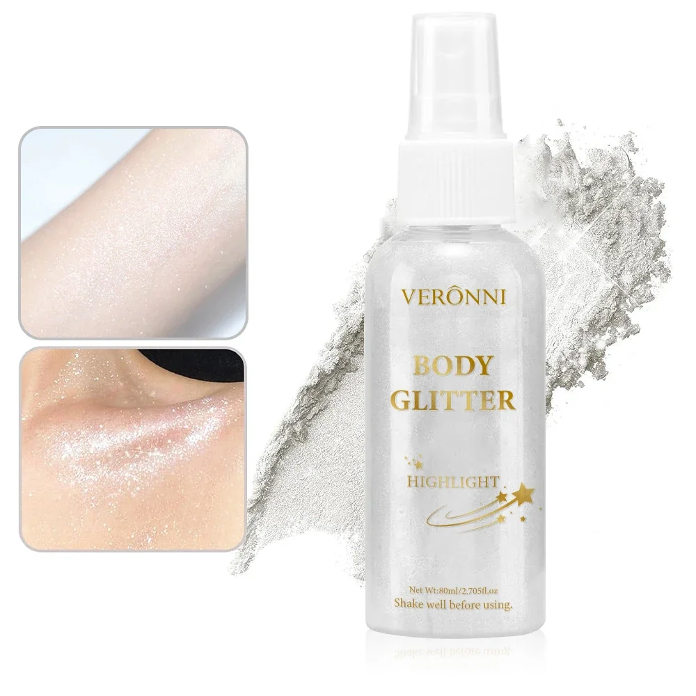 Liquid Diamond Highlighter Powder Spray Waterproof High Gloss Glitter Body Highlight Face Contour Illuminator Makeup