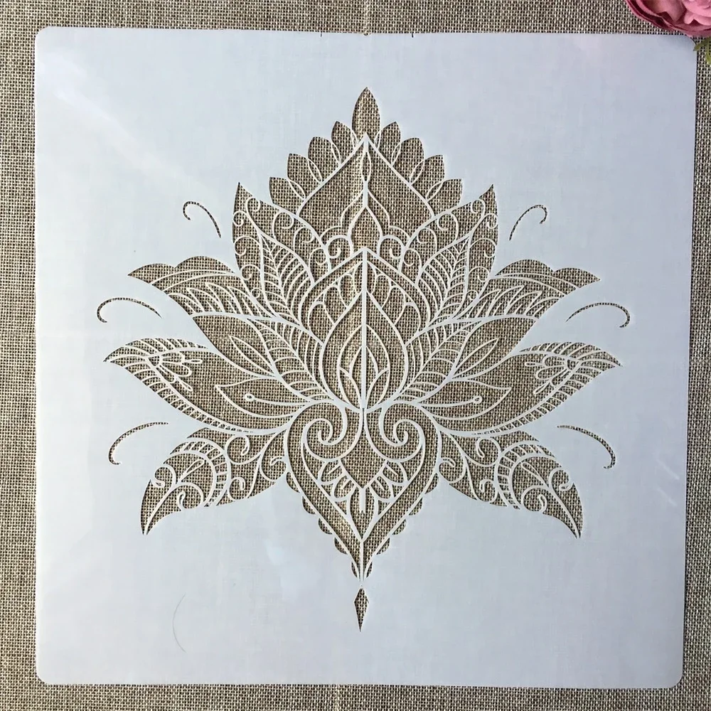 30*30cm Mandala Lotus Leaves DIY Layering Stencils Wall Painting Scrapbook Coloring Embossing Album Decorative Template