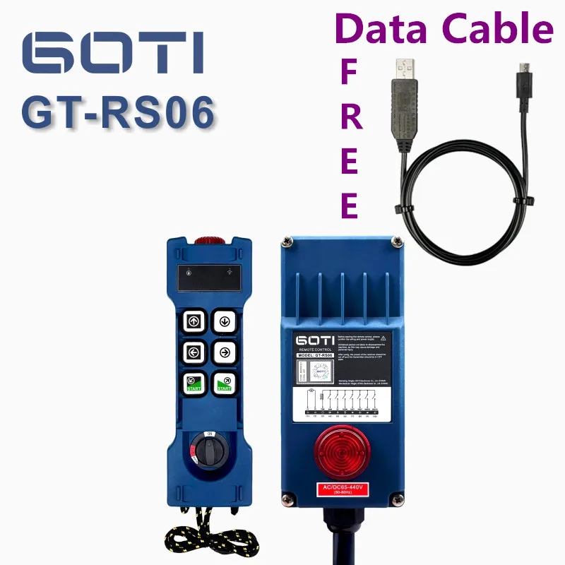 

GT-RS06 Industrial Radio Wireless Crane Hoist Remote Control Switch 6 Channel Single Speed Free Function Modification Software